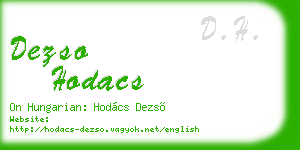 dezso hodacs business card